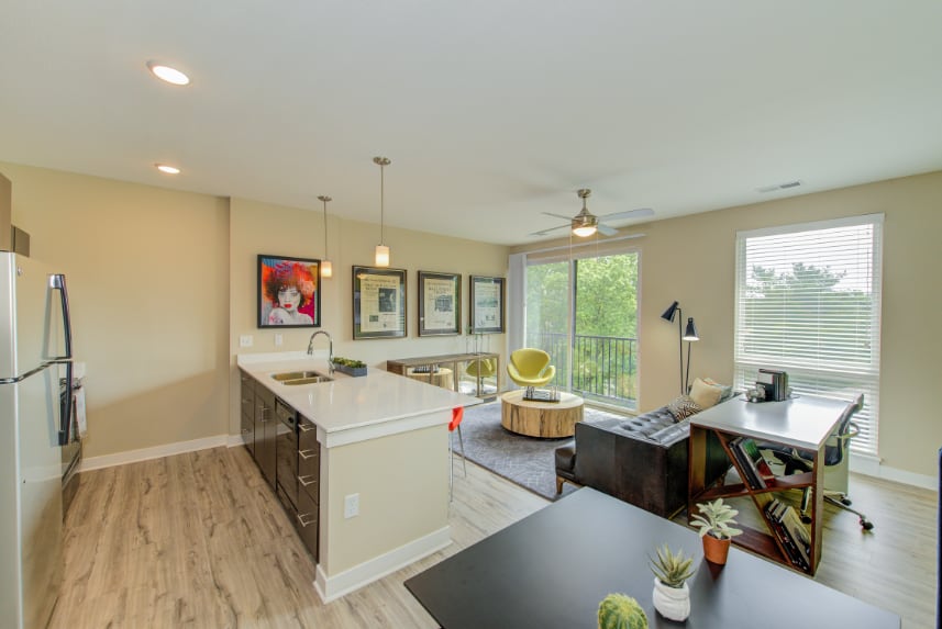 Open kitchen in a West Lafayette apartment.